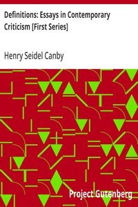 Definitions: Essays in Contemporary Criticism [First Series]