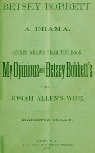 Cover of Betsey Bobbett: A Drama