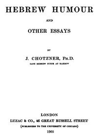 Hebrew Humor and Other Essays