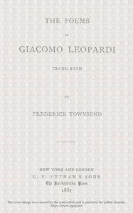 The Poems of Giacomo Leopardi