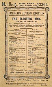 The Electric Man: Being the One Act Version of the Three Act Farcical Comedy of the Same Name