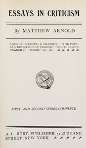 Essays in criticism : $b First and second series complete