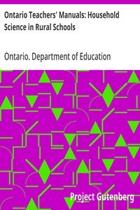 Cover of Ontario Teachers' Manuals: Household Science in Rural Schools