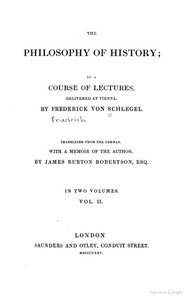 The Philosophy of History, Vol. 2 of 2