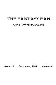 The Fantasy Fan, December 1933: The Fans' Own Magazine