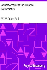 A Short Account of the History of Mathematics