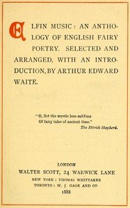 Elfin music : $b An anthology of English fairy poetry