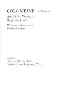 Colombine : $b a fantasy : and other verses